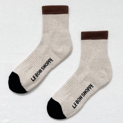 Le Bon Shoppe - Color Block Girlfriend socks: Black Coffee