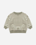 Quincy Mae Velour Relaxed Sweatshirt ~ Spruce Stripe