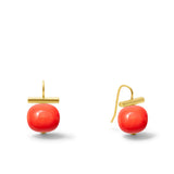 Pebble Pearls Earrings~ Medium: Salmon Coral