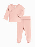 Colored Organics - Riley 2 Piece Kimono Wrap Top and Pant Set: Mint / 3-6M