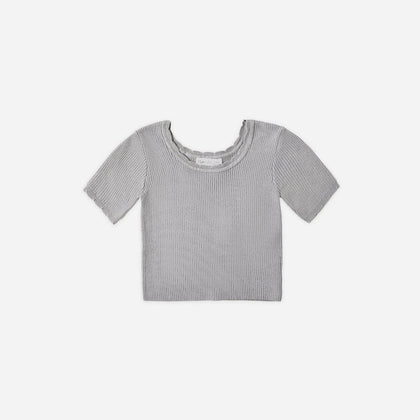 Rylee + Cru Scallop Tee Dusty Blue