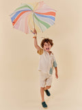 Original Duckhead USA - We ship from USA - Meri Meri Rainbow Stripes Kids Eco-Friendly Duck Umbrella: Pink