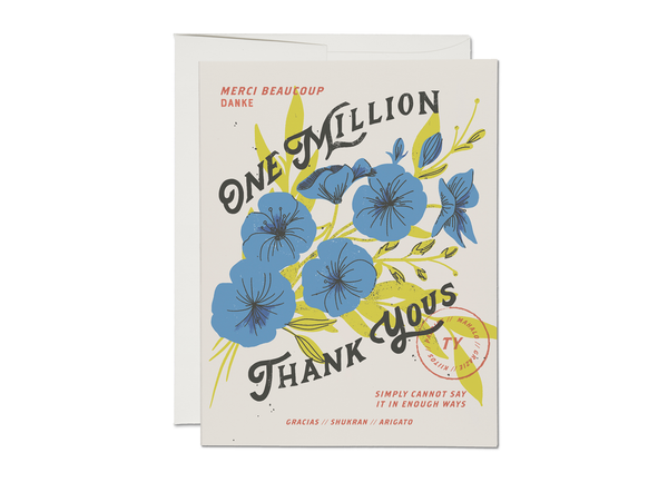 Red Cap Cards - One Million thank you greeting card: Singles