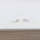 Kris Nations - Tennis Racket Crystal and Enamel Stud Earrings: 18K Gold Vermeil