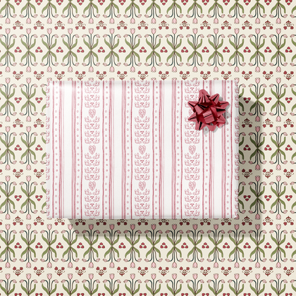re:mused studio - Brasserie Gift Wrap Sheet – Double Sided: Roll of 3 Sheets