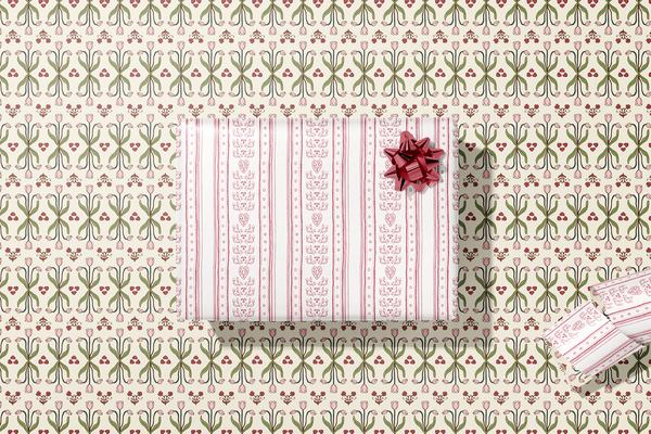 re:mused studio - Brasserie Gift Wrap Sheet – Double Sided: Roll of 3 Sheets