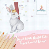 Camp Hollow Porcelain Animal Treasures - Royal White Rabbit Cake Topper