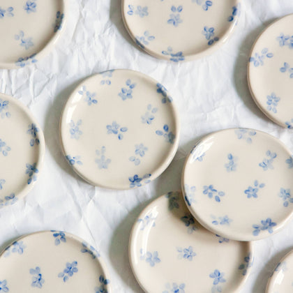 Erika Christine Ceramics - Blue Forget Me Not Ring Dish