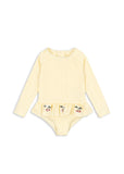 Konges Etta LS Swimsuit ~ Banana Almond Check