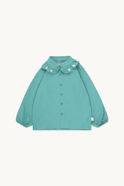 Tiny Cottons Daisy Frill Collar Shirt ~ Dark Emerald