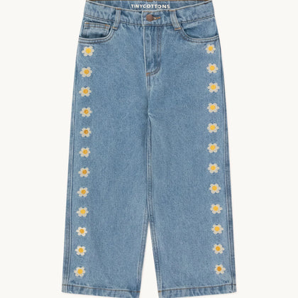 Tiny Cottons Daisies Straight Jeans ~ Light Wash Denim