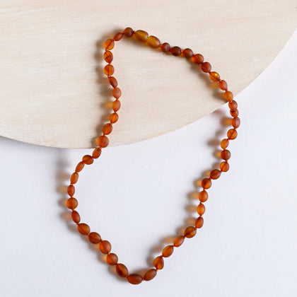 CanyonLeaf - Raw Cognac Amber || Classic Necklace: 18" Adult Necklace