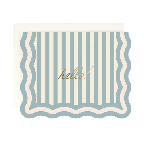 Amy Heitman - Hello! Blue Striped Scallop: Single Card