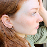 Kris Nations - Star and Moon Crystal Stud Earrings: 18K Gold Vermeil