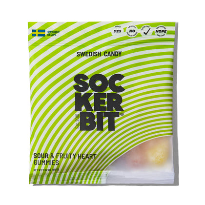 Sockerbit - Sour Fruity Heart Gummies Swedish Candy Bag 2.8oz