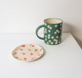 Erika Christine Ceramics - Scattered Petunia Mug- Emerald