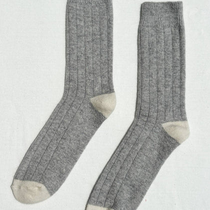 Le Bon Shoppe - Extended Cashmere Classic Socks: Grey Melange