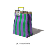 Puebco - RECYCLED PLASTIC STRIPE BAG - Rectangle D15: Red x Blue