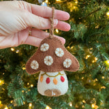 Ornaments 4 Orphans - Mushroom House Embroidered Wool Christmas Ornament