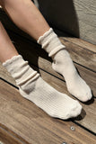 Le Bon Shoppe - Linen Scallop Socks - (wholesale): Pale Blue