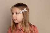 Bows Arts - Rustic Cottage Bow Clips: White/Brown