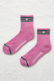 Le Bon Shoppe - Embroidered Girlfriend socks: Rose Pink + Heart