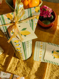re:mused studio - Limoncello Florals Gift Wrap Sheet - Double Sided: Roll of 3 Sheets