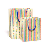 Red Cap Cards - Birthday Stripes gift bags: Large