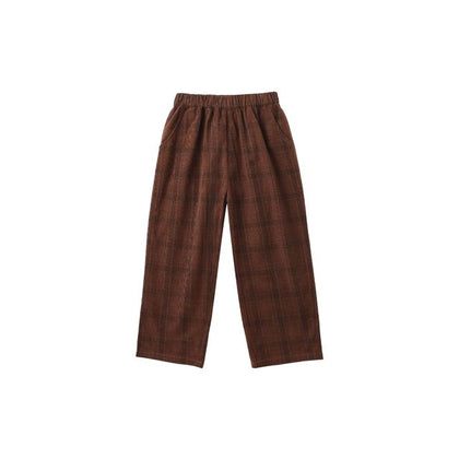 Rylee & Cru Corduroy Baggy Pant ~ Brown Plaid