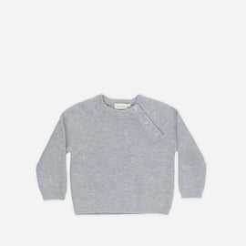 Quincy Mae Bailey Knit Sweater in Heathered Dusty Blue