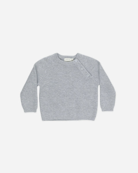 Quincy Mae Bailey Knit Sweater in Heathered Dusty Blue