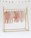 Quincy Mae Bamboo Zip Footie ~ Pink Hearts