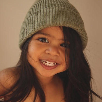 Hvid Beanie Fonzie in Artichoke