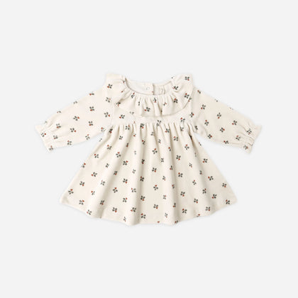 Quincy Mae Velour Baby Dress ~ Holly Berry
