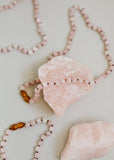 CanyonLeaf - Pure Gemstone + Rose Quartz || Necklace: 18"