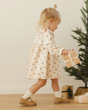 Quincy Mae Velour Baby Dress ~ Holly Berry