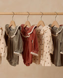 Quincy Mae Velour Baby Dress ~ Holly Berry