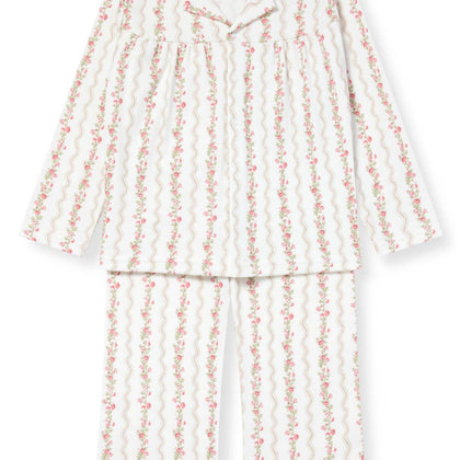 Sleepy Doe - GIRLS BLOUSE & WIDE TROUSER SET | FLORAL STRIPE