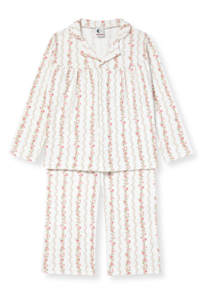 Sleepy Doe - GIRLS BLOUSE & WIDE TROUSER SET | FLORAL STRIPE