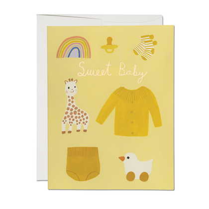 Red Cap Cards - Yellow Baby greeting card