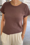 Le Bon Shoppe Pointelle Babe Tee ~ Chocolate Pointelle