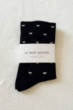Le Bon Shoppe - Sneaker Socks: Polka Dot - Charcoal/Black