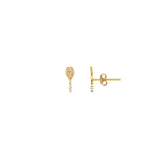 Kris Nations - Tennis Racket Crystal and Enamel Stud Earrings: 18K Gold Vermeil