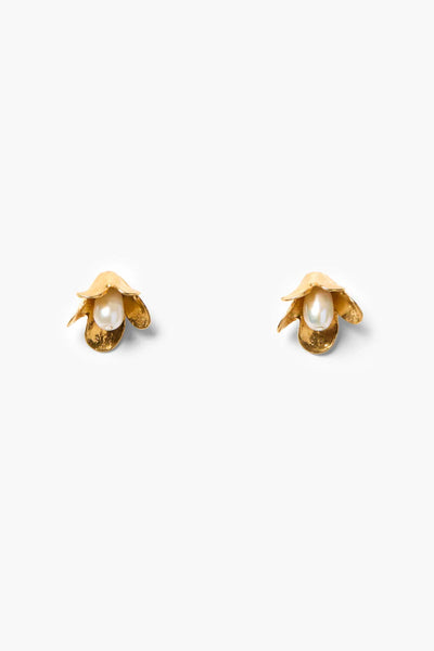 Chan Luu Bellflower Stud Earrings White Pearl