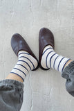 Le Bon Shoppe - Striped Boyfriend Socks: Red Blue Stripe