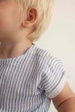 Cozmo Striped Gauze Baby Top ~ Blue
