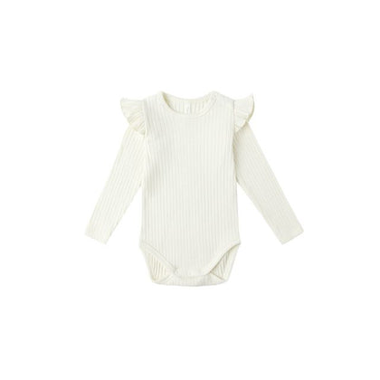 Rylee + Cru Shoulder Ruffle Bodysuit ~ Ivory
