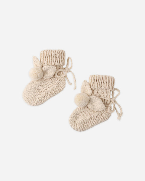 Quincy Mae Bunny Knit Booties ~ Ecru
