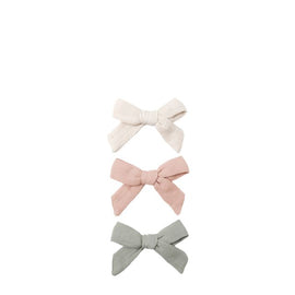 Quincy Mae Bow W. Clip, Set of 3 ~ Natural, Fern, Rose