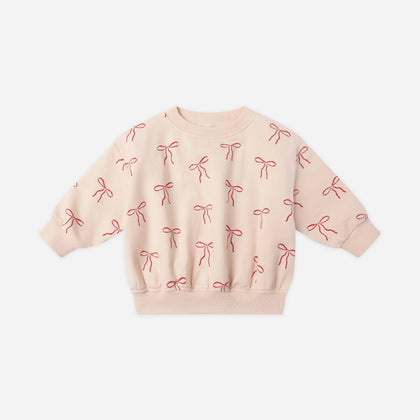 Quincy Mae Relaxed Fleece Sweatshirt~ Red Bows